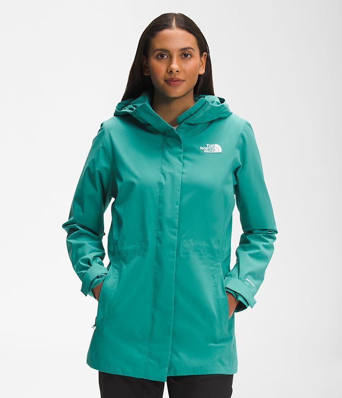 The North Face Rain Jacket City Breeze Green - Womens - Thailand ZYNAC-6780